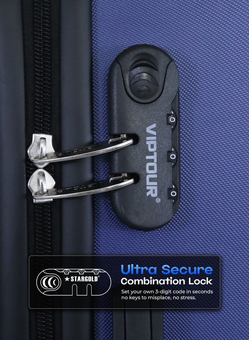 فيبتور طقم حقائب سفر 3 قطع ABS بعجلات مع نظام رقم قابل للقفل - Image 3