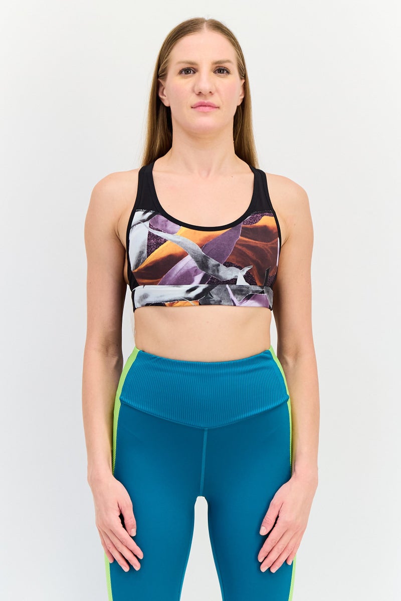 Reebok Women Lightly Padded Training Sports Bra, Multicolor - Image 1