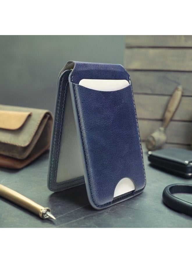 Mobile Phone Strong Magnetic Card Bag Double Card Clamp Bag Invisible Folding Desktop Portable Stand Bus Subway Storage Wallet-Colors:Black - Image 5
