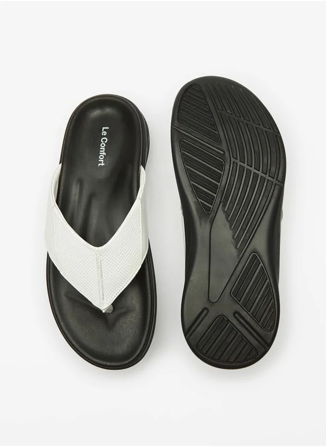 لو كونفورت Mens Textured Slip-On Sandals