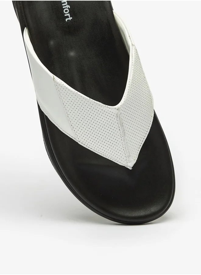 لو كونفورت Mens Textured Slip-On Sandals