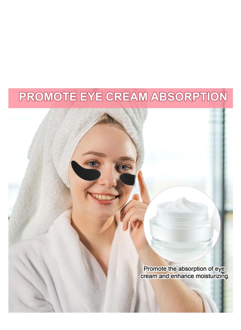 Generic - Reusable Eye Patch, Silicone Anti-Wrinkle Patches Under Eye Mask Fills Fine Lines and Wrinkles with Metal Eye Cream Applicator and Tin Case (Black) - Image 1