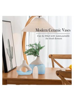 Home & More White Ceramic Vase Set of 2 Vases for Modern Home Decor  - Image 5