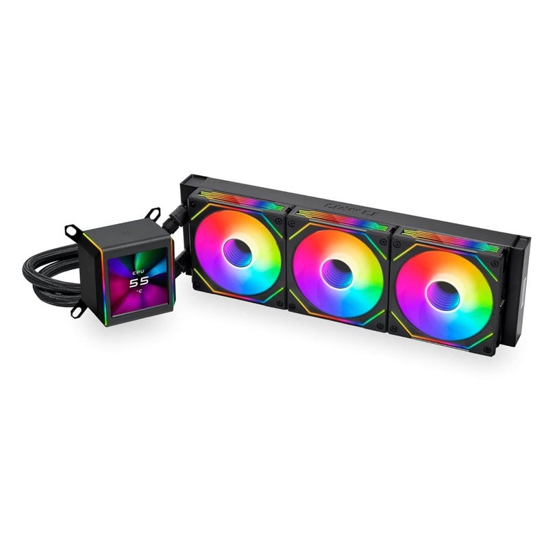 LIAN LI مبرد سائل ليان لي غالاهاد II LCD SLINF 360 أسود متوافق مع إنتل LGA 1851 1700 1200 وأي إم دي AM5 AM4 GA2ALCD36INB - Image 2