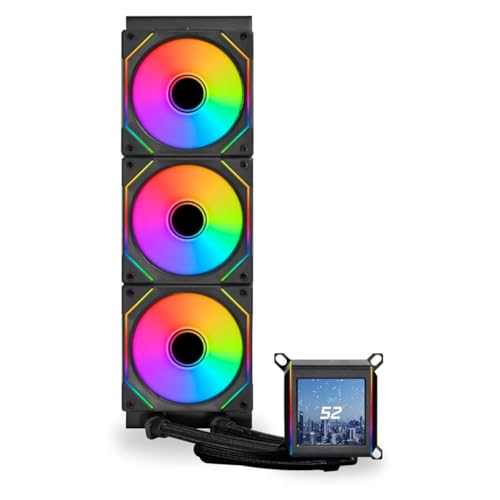 LIAN LI مبرد سائل ليان لي غالاهاد II LCD SLINF 360 أسود متوافق مع إنتل LGA 1851 1700 1200 وأي إم دي AM5 AM4 GA2ALCD36INB - Image 3