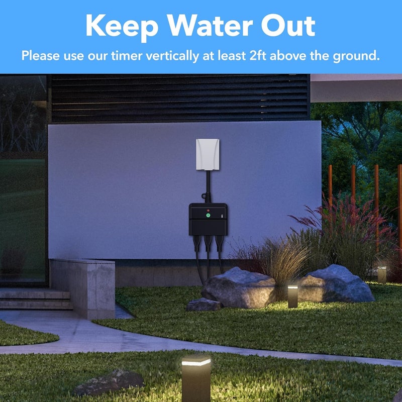 BN-LINK Outdoor Indoor Wireless Remote Control 3-Prong Outlet Weather Proof Heavy Duty 15 AMP Compact (Black) 3 Grounded Outlets with Remote 6-inch Cord 100ft Range ETL Listed - Image 4