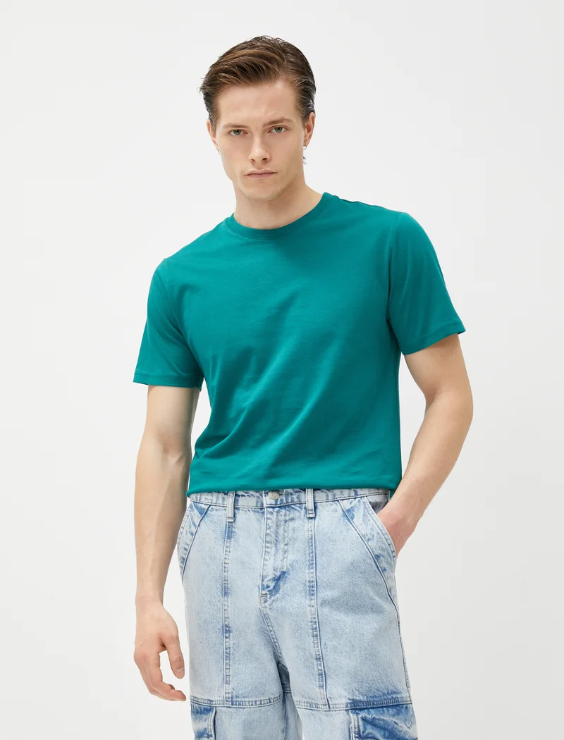 KOTON Basic T-Shirt Crew Neck Short Sleeve Cotton