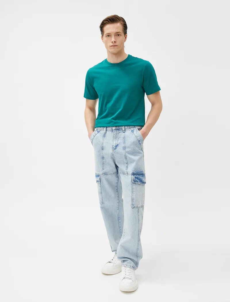 KOTON Basic T-Shirt Crew Neck Short Sleeve Cotton
