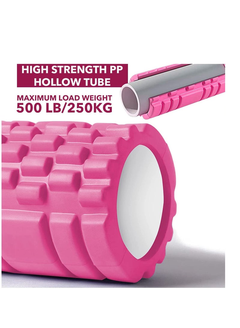 WENBO Yoga Foam Roller Self Massage Exercise, Back, Leg, Body Starching Physical Therapy (33cm L) (Pink) - Image 2