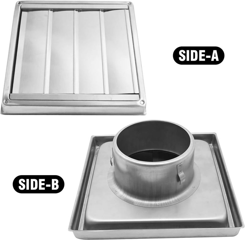MDEOOSKY 2 Pack 4" Metal Dryer Vent Cover, Outside Stainless Steel Louvre Exterior Dryer Vent Cover, 4 Inch Metal Vent Cover Outdoor for Dryer Vent Range Hood Vent - Image 2