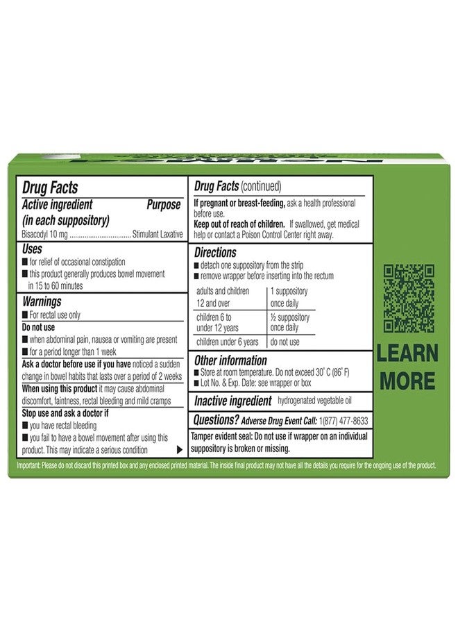 NeilMed Gentle Laxative Suppositories Bisacodyl USP 10mg - Prompt, Predictable Relief from Constipation, Works in 15 Minutes to 1 Hour - 30 Count - Image 3
