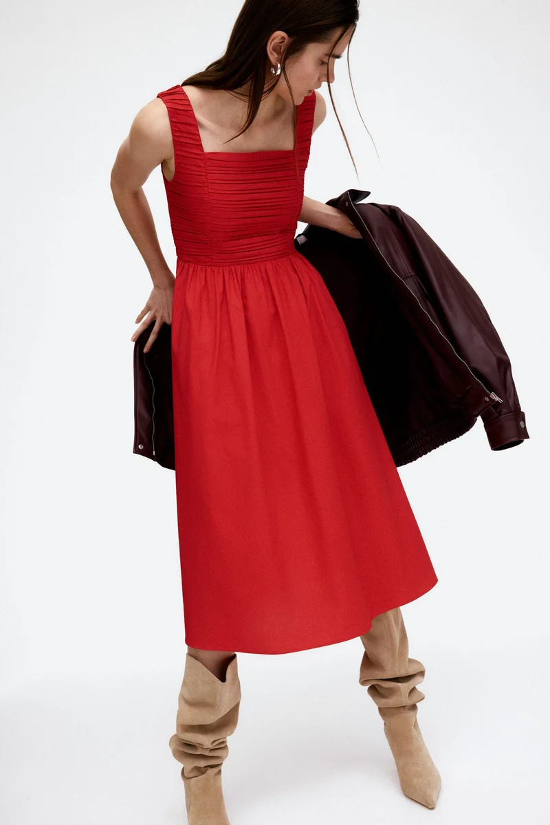 H&M Pintucked flared-skirt dress