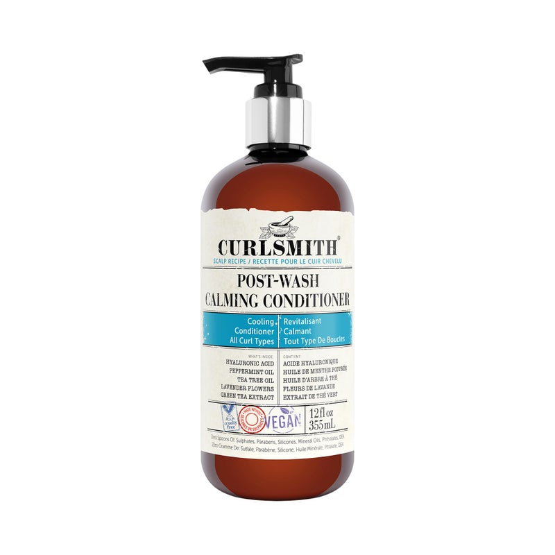 CURLSMITH Curlsmith - Post-Wash Calming Conditioner - Vegan Cooling Rinse-Out Conditioner for any Hair Type, Scalp Soothing (12 fl oz) - Image 1