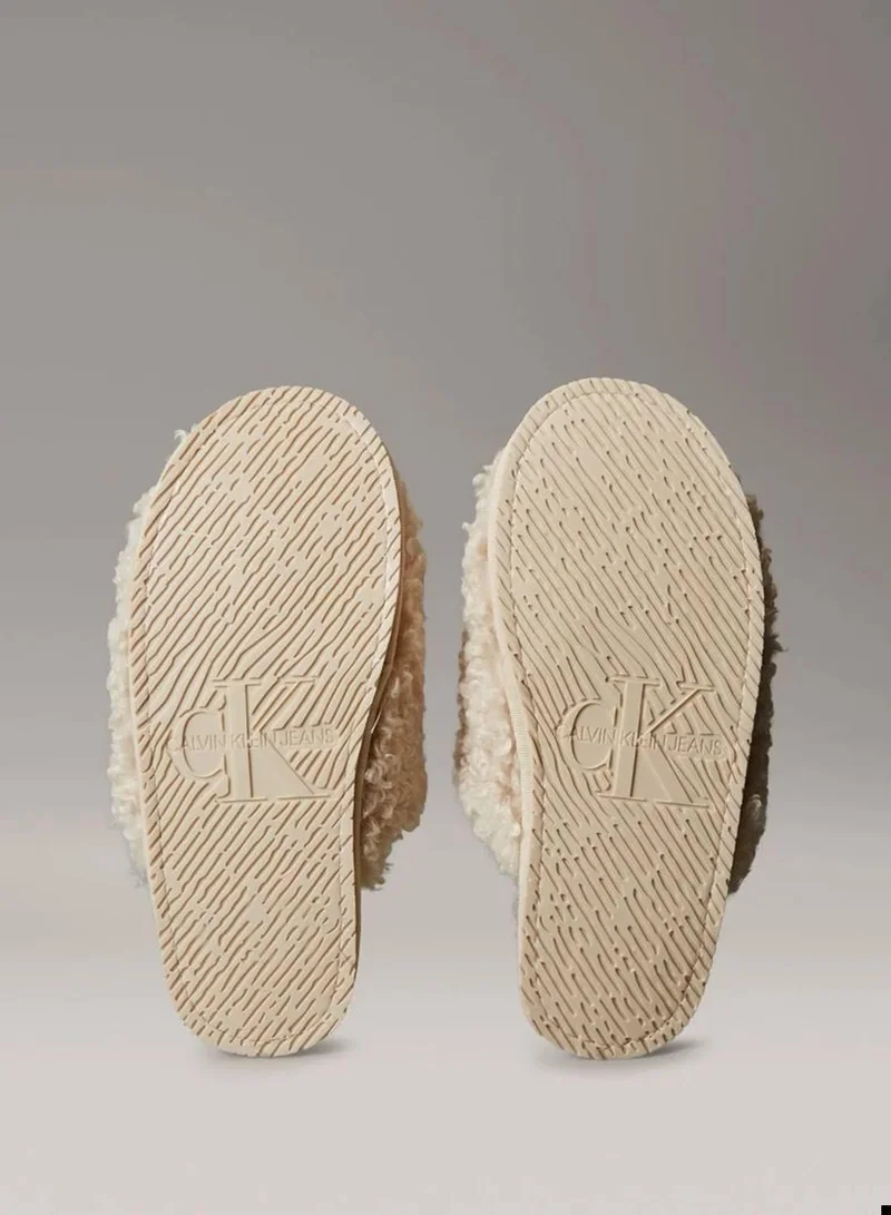 Calvin Klein Jeans Marshmallow Faux Shearling Sherpa Slippers for Women | Best Price UAE
