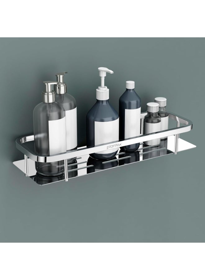 Plantex 304 Grade Stainless Steel Bathroom Shelf for Wall/Storage Shelves for Kitchen/Wall Mounted Bathroom Organizer -(15X5 Inches Chrome Finish) - Image 1