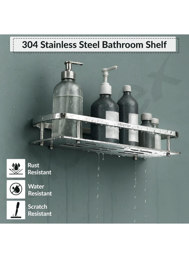 Plantex 304 Grade Stainless Steel Bathroom Shelf for Wall/Storage Shelves for Kitchen/Wall Mounted Bathroom Organizer -(15X5 Inches Chrome Finish) - Image 2