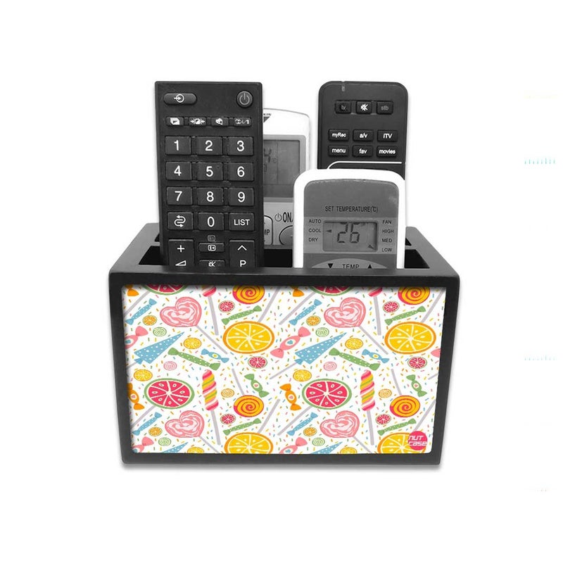 Nutcase Designer Wooden Remote Control Holder Stand Organizer for TVAC Remote Colorful Candy - Image 1