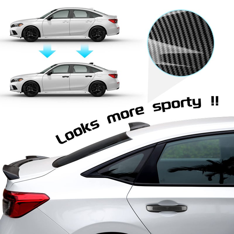 Thenice ثينيس لملحقات سيفيك الجيل الحادي عشر غطاء زعنفة سمكة القرش العلوي للسيارة زينة خارجية متوافقة مع هوندا سيفيك 2022 2023 2024 2025 2026 (حبيبات ألياف الكربون) - Image 5