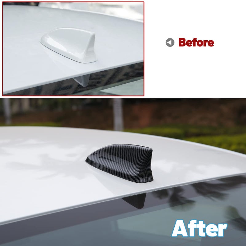 Thenice ثينيس لملحقات سيفيك الجيل الحادي عشر غطاء زعنفة سمكة القرش العلوي للسيارة زينة خارجية متوافقة مع هوندا سيفيك 2022 2023 2024 2025 2026 (حبيبات ألياف الكربون) - Image 2