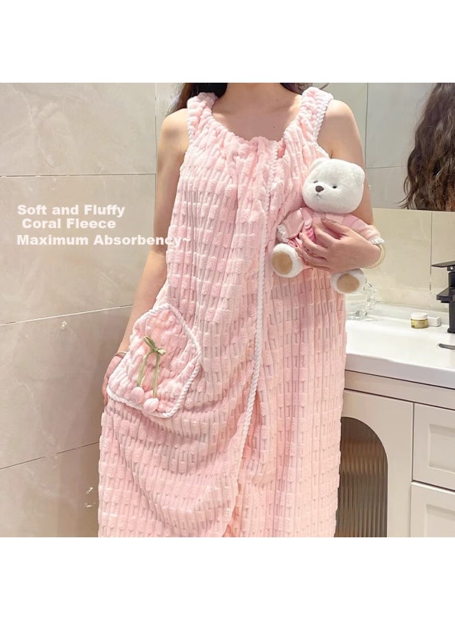 Fanyejia Women's Bath Towel And Robe, Wearable And Wrapable, Quick-drying Absorbent Antibacterial Bathrobe For Student Dormitory, Home Use - Image 1