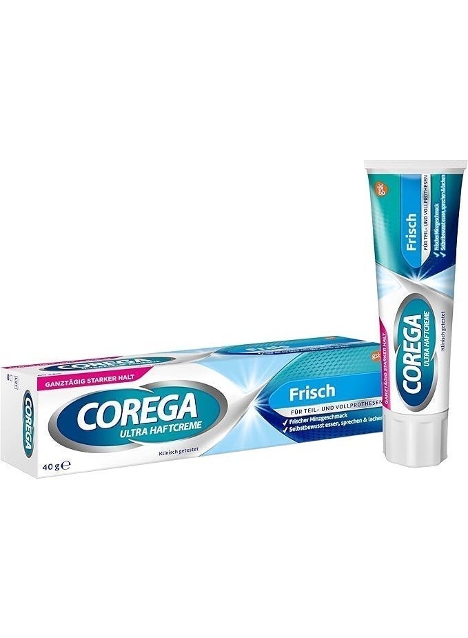 Corega Ultra Adhesive Cream Fresh for Dentures/Third Teeth 1 x 40 g - Image 1