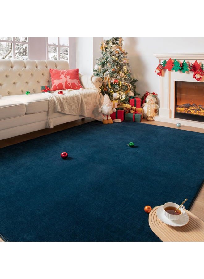 Przemy Washable Area Rug for Bedroom Living Room, 4x6 Feet Navy Blue Memory Foam Rugs, Super Soft Modern Indoor Carpet for Kids Room Boys Girls Dorm Bedside Nursery Decor Mat - Image 3