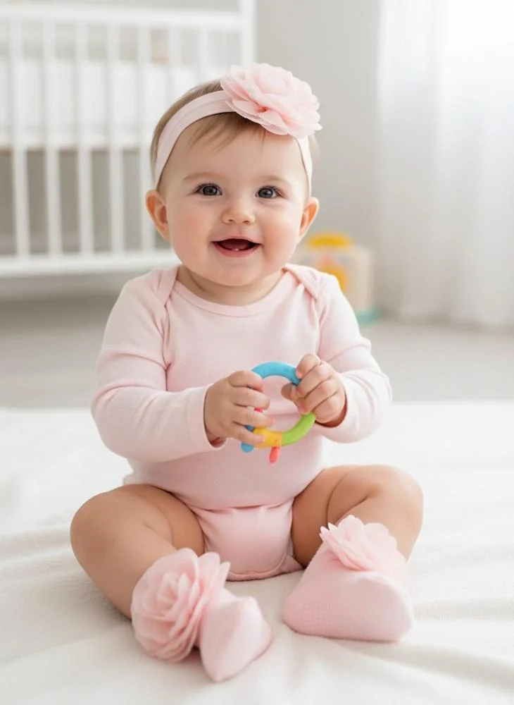بيبي كلو Cute Baby Socks with Matching Headband