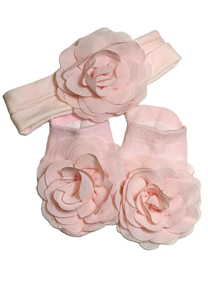 بيبي كلو Cute Baby Socks with Matching Headband