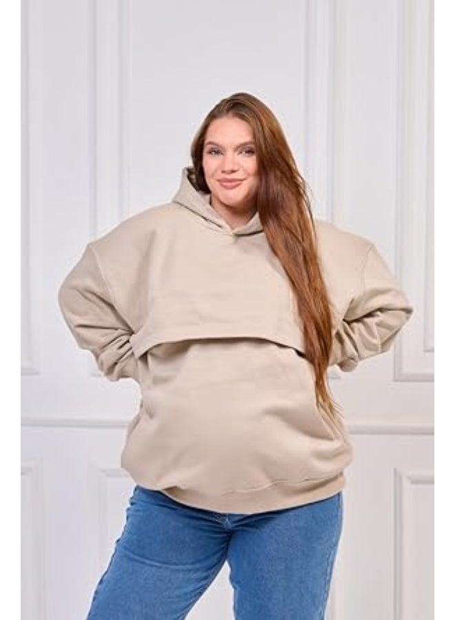 توباي هودي حمل ورضاعة عملي وأنيق بفتحة سوستة للرضاعة – راحة وأناقة للامهات - Image 1