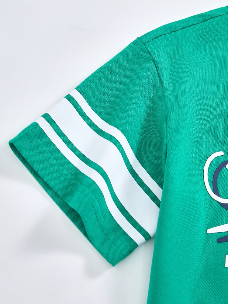 Balabala Boys' Two-Piece Set - T-Shirt And Shorts With Line Details - Image 4