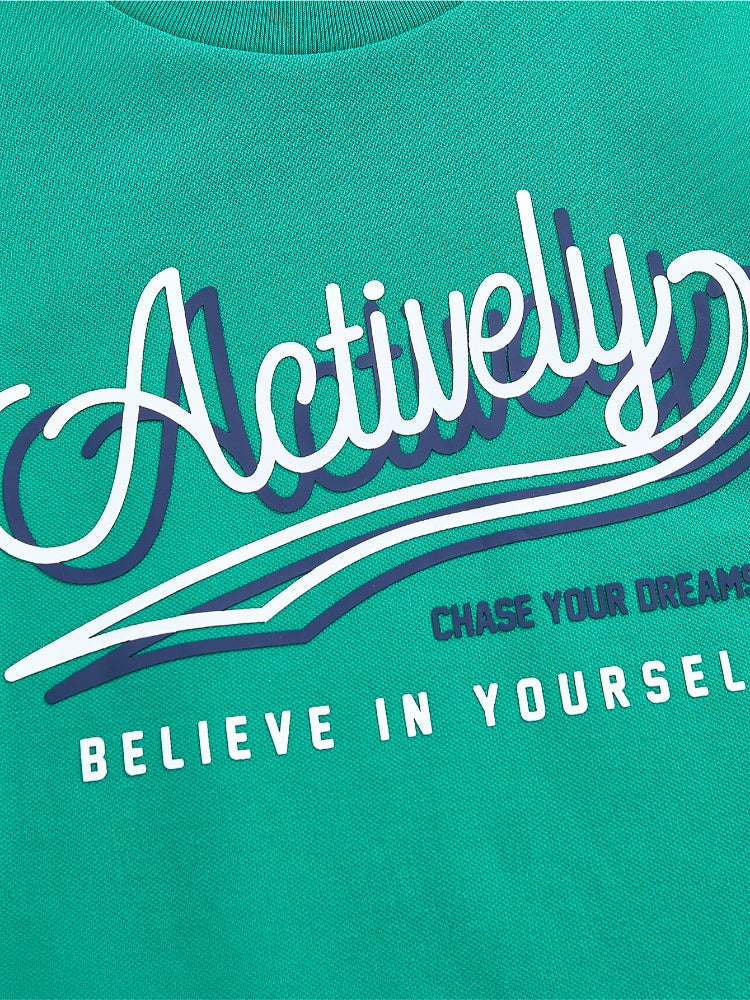 Balabala Boys' Two-Piece Set - T-Shirt And Shorts With Line Details - Image 3