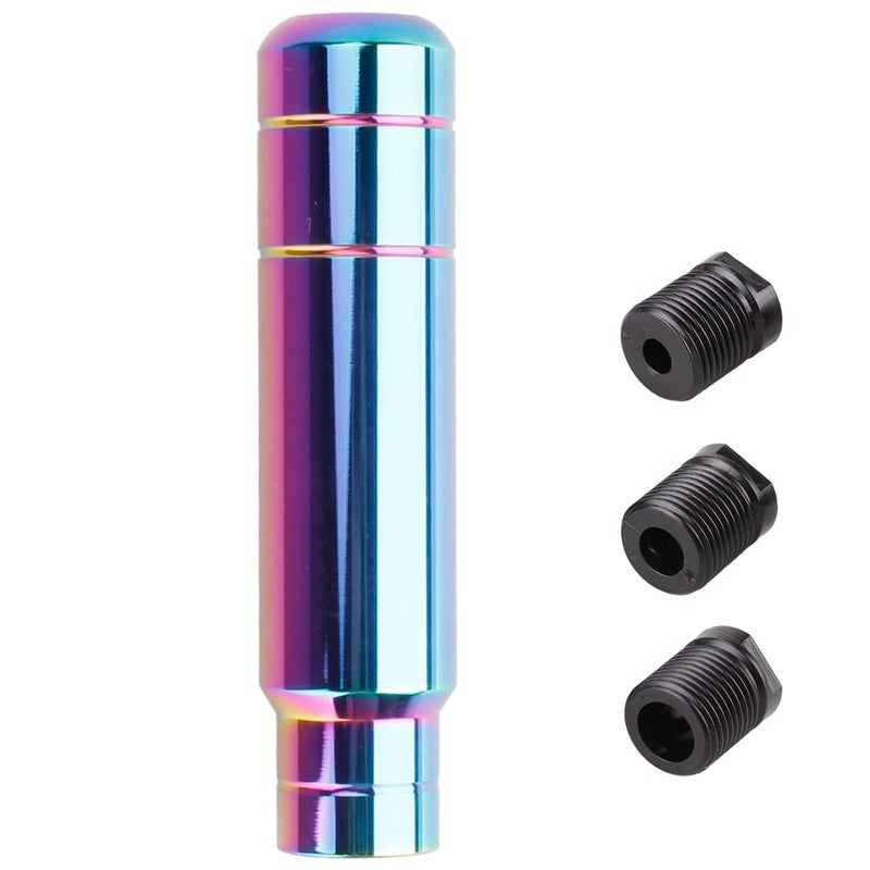 BARTOO Aluminum Alloy Heavy Weighted Shifter Knob 5 Auto Gear Shift Knob Car Gear Lever Stick Shifter Handlewith 3 Threaded Adapters M8 M10 M12Fit Most Automatic Manual VehicleNeo