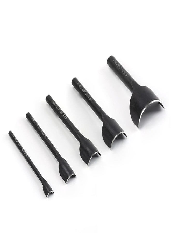 WUTA 6 Pcs Half-Round Punch Set,Black Carbon Steel Leather Craft Tools,Leather Hole Punch Tool for Wallets, Strap Belts, Bags(10+15+20+25+40mm) - Image 1