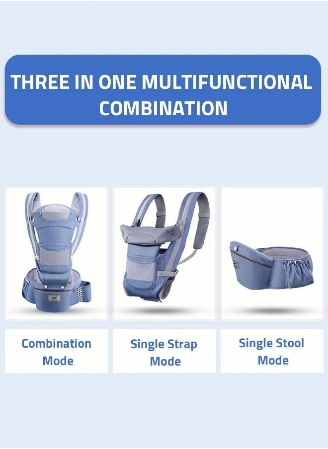 DOOKOO Ergonomic Infant Carriers with Hip Seat Waist Stool and Storage Box for Breastfeeding, Newborn to Toddler 1-48 Months Front and Back Baby Holder Carrier for Men Dad Mom  - Image 4