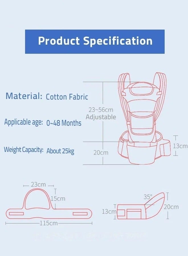 دوكو حامل الطفل مع شبكة ثلاثية الأبعاد التنفس ، تصميم دعم الورك Ergonomic ، قابل للتعديل للآباء ، أيدي حرة للسفر في الهواء الطلق رعاية الطفل اليومية - Image 3