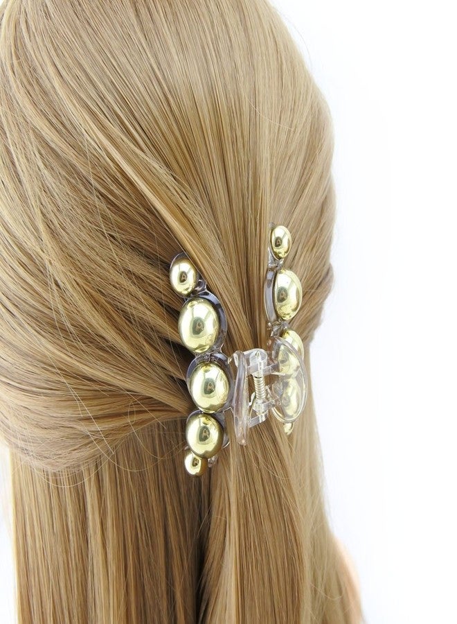 Meilliwish Pearl Beautiful Hair Claw Clip for Women 1 PCS(D57)(Gold) - Image 4
