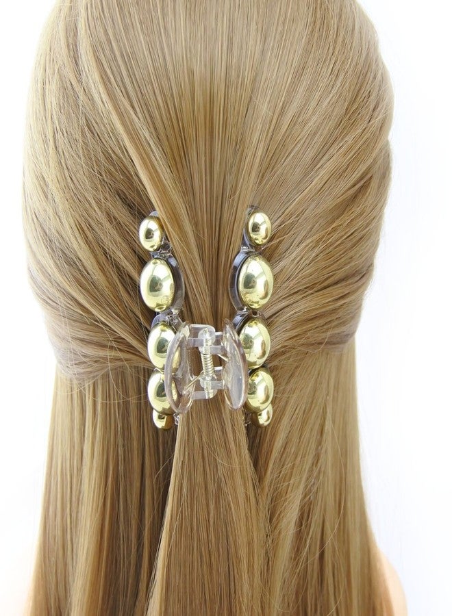 Meilliwish Pearl Beautiful Hair Claw Clip for Women 1 PCS(D57)(Gold) - Image 5