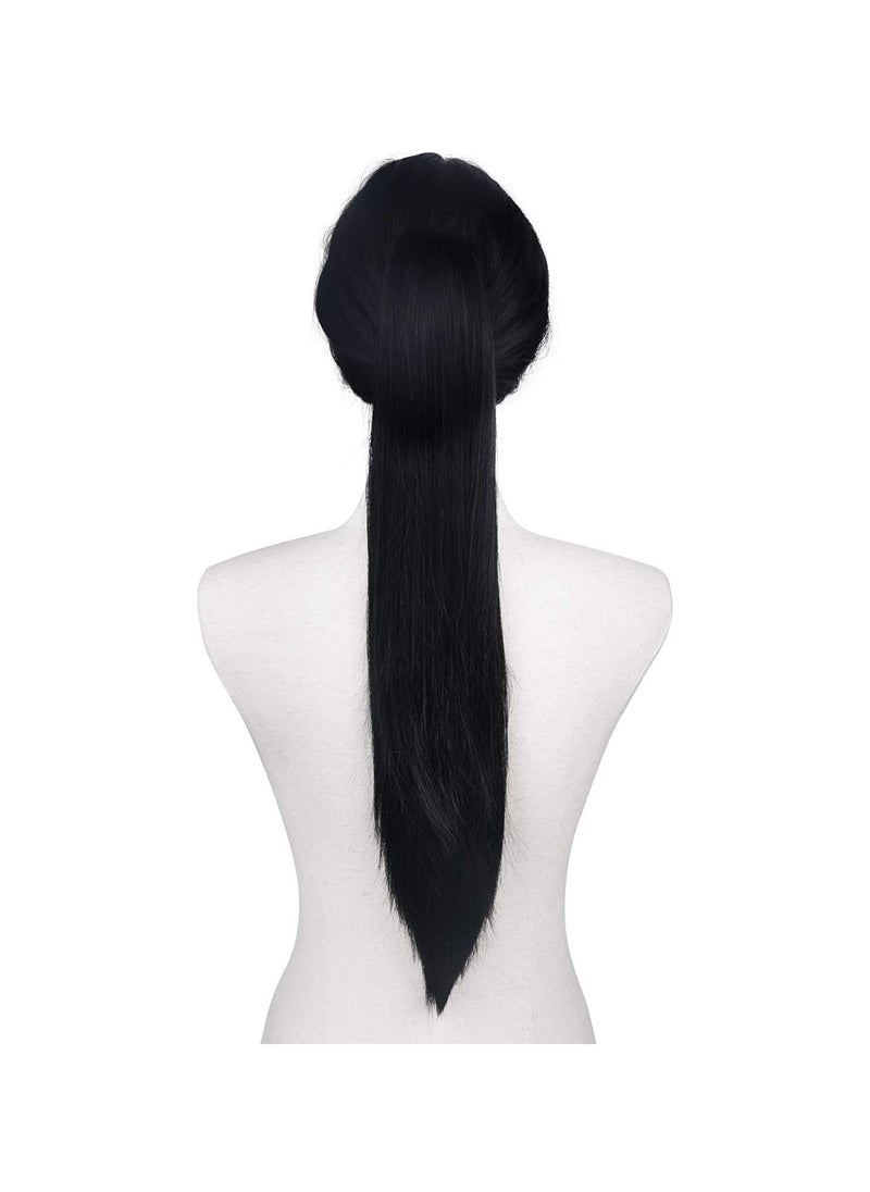 Estelle Claw Clip in Long Ponytail Extension Straight Hair for Women Jaw on ( Black)  - Image 3