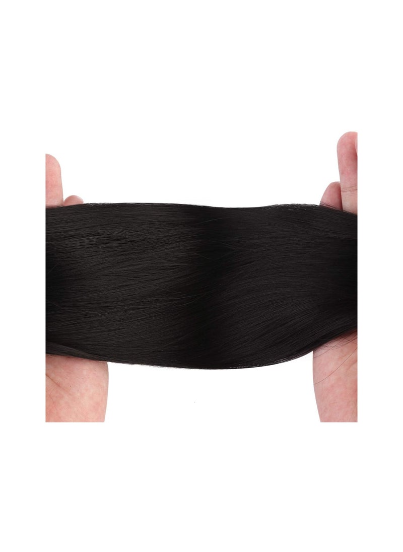 Estelle Claw Clip in Long Ponytail Extension Straight Hair for Women Jaw on ( Black)  - Image 5