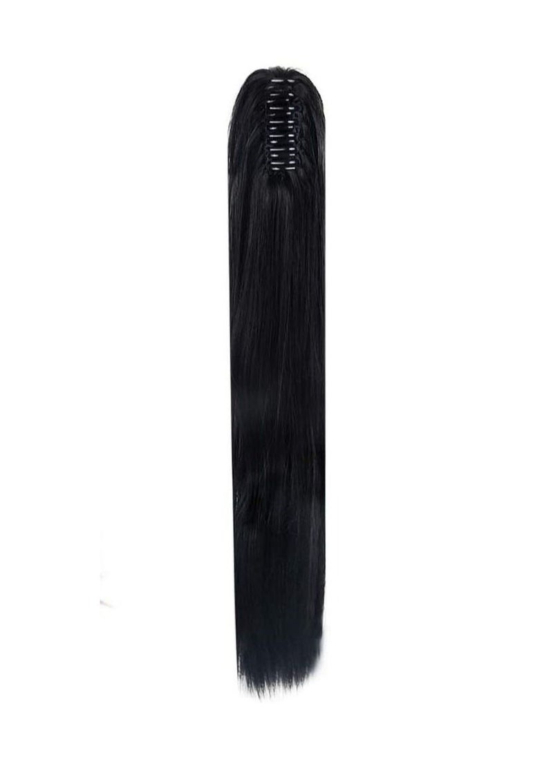 Estelle Claw Clip in Long Ponytail Extension Straight Hair for Women Jaw on ( Black)  - Image 2