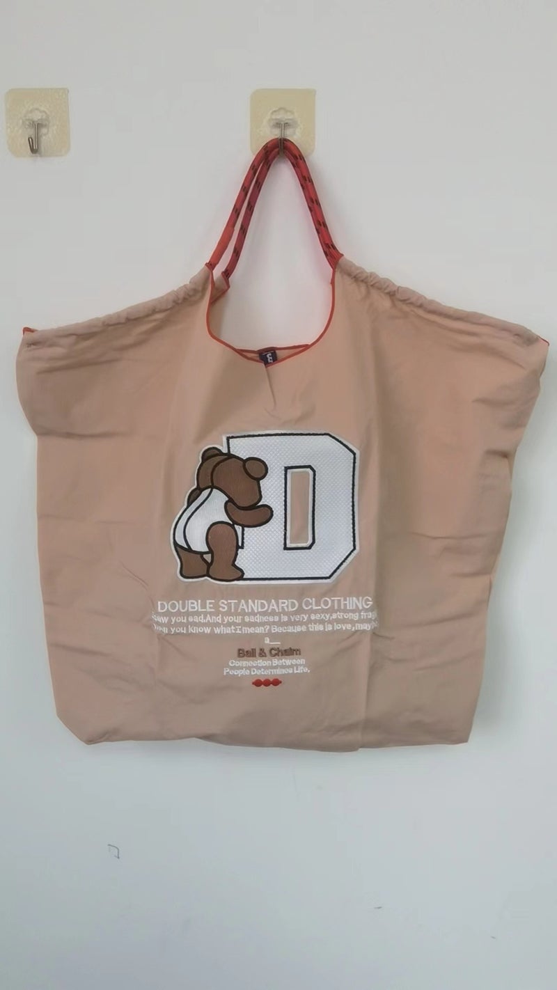 2023 Single Shoulder Bag Shopping Bag Embroidered Nylon Crossbody Bag Eco-Friendly Bag Wide Shoulder Strap Embroidered Tote Handbag - Image 1