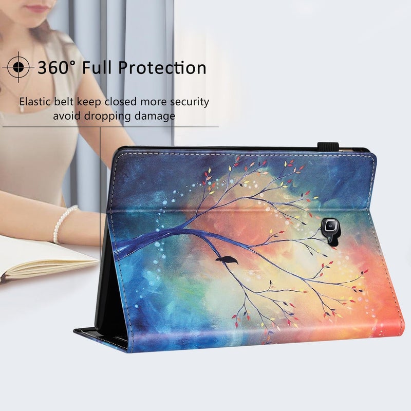 LSPCASA غلاف جهاز لوحي متوافق مع Samsung Galaxy Tab S2 مقاس 9.7 بوصة مع حامل وقشرة واقية - نمر ملون - Image 3