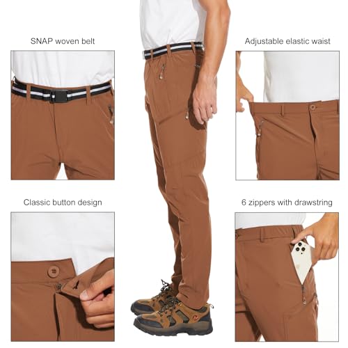 Arunlluta Hiking Pants for Men, Hiking Travel Pants Water-Resistant Mens Work Pants Stretch Quick Dry Lightweight - Image 3