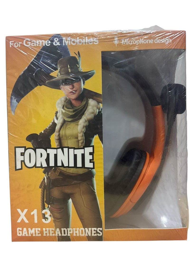 فورتنيت سماعه راس للالعاب برتقالي مزوده ب مايكروفون بسلك اوديو ٣.٥ ملل - Image 1