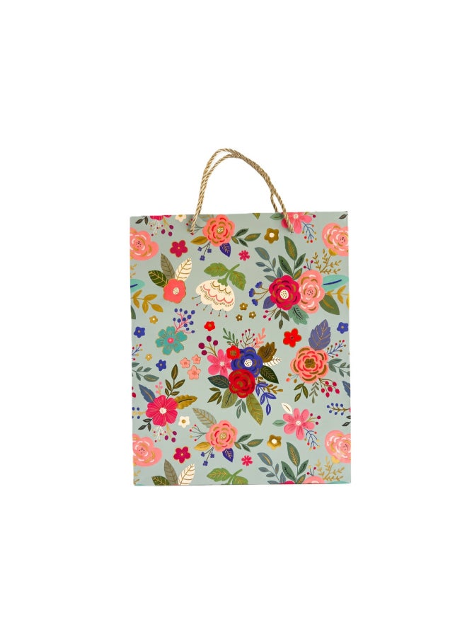 Party Camel Vintage Floral Gift Bag - Blue - Image 1