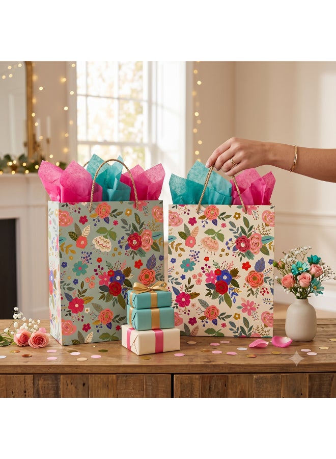 Party Camel Vintage Floral Gift Bag - Blue - Image 4