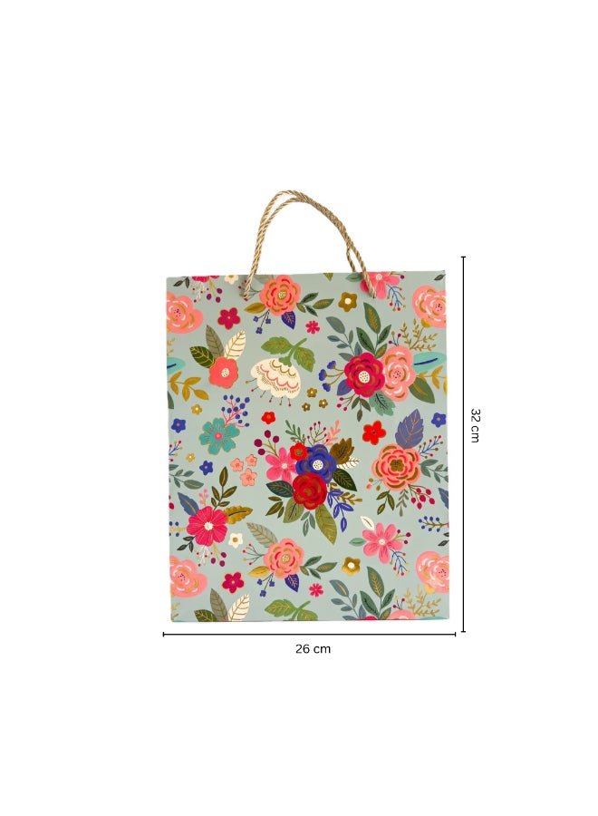Party Camel Vintage Floral Gift Bag - Blue - Image 3