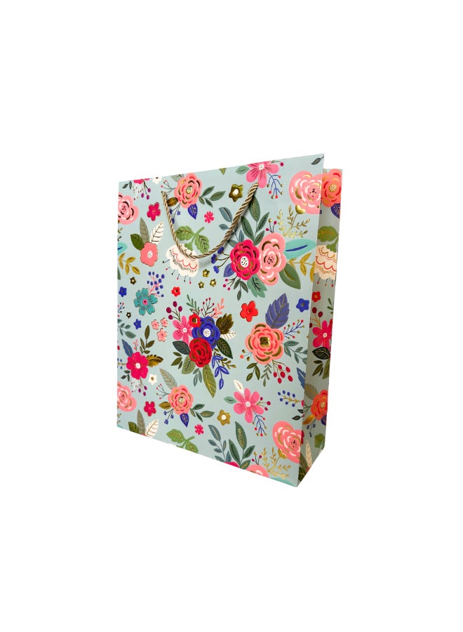 Party Camel Vintage Floral Gift Bag - Blue - Image 2