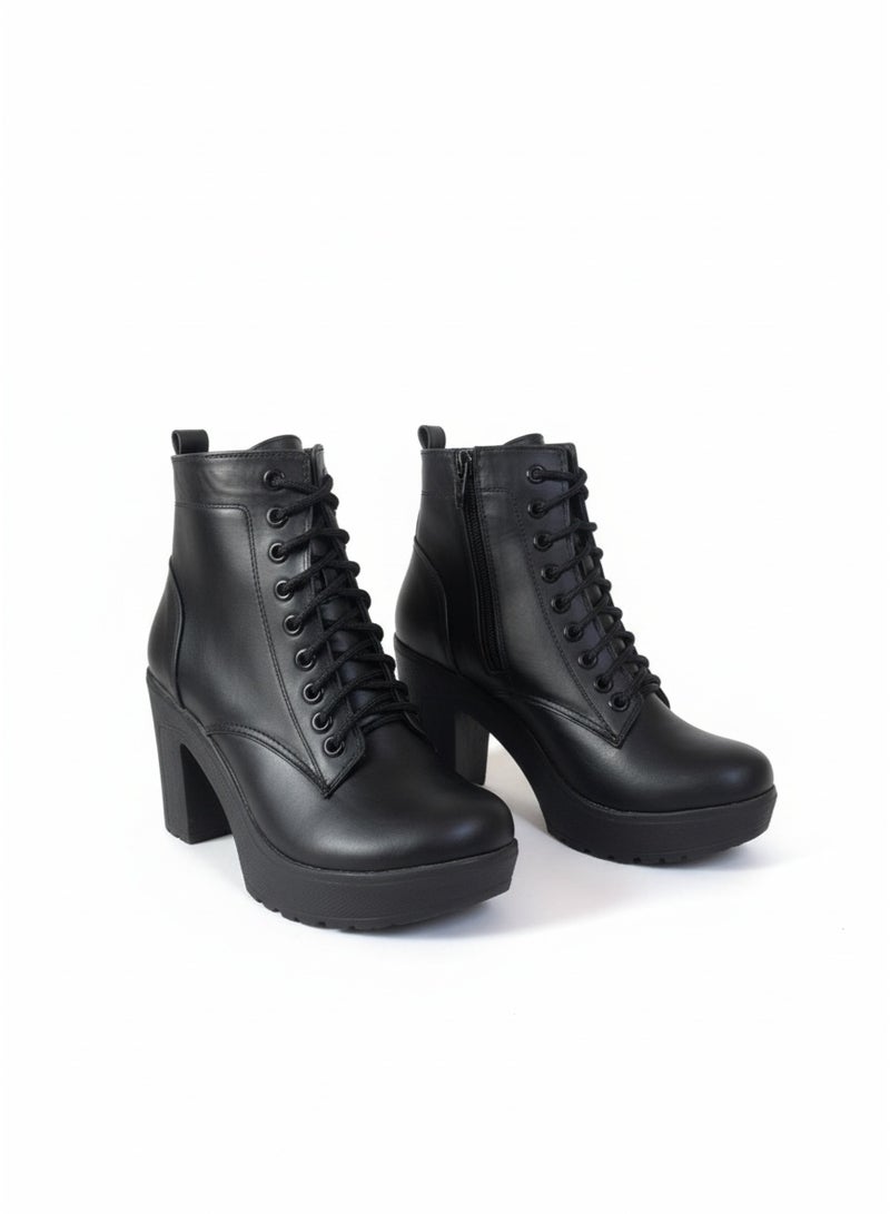 Vbranda Leather Heel Boots 5 cm-Black - Image 3