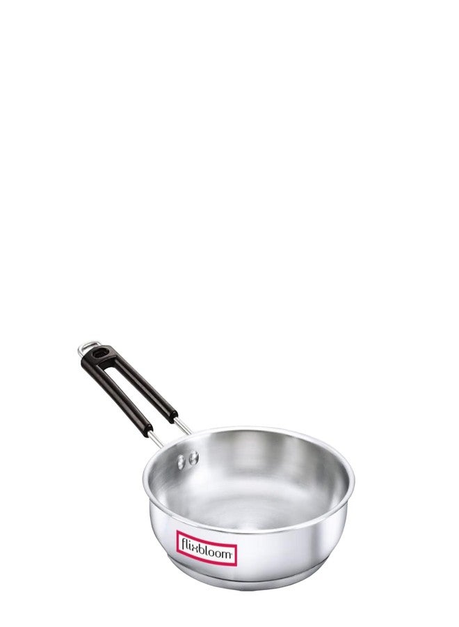 Flixbloom Regal 1 Litre Stainless Steel Association of Triply Bottom (Induction Base/LPG Friendly Cookware Frying Pan for Excellent Fry (Made in India) - Image 1